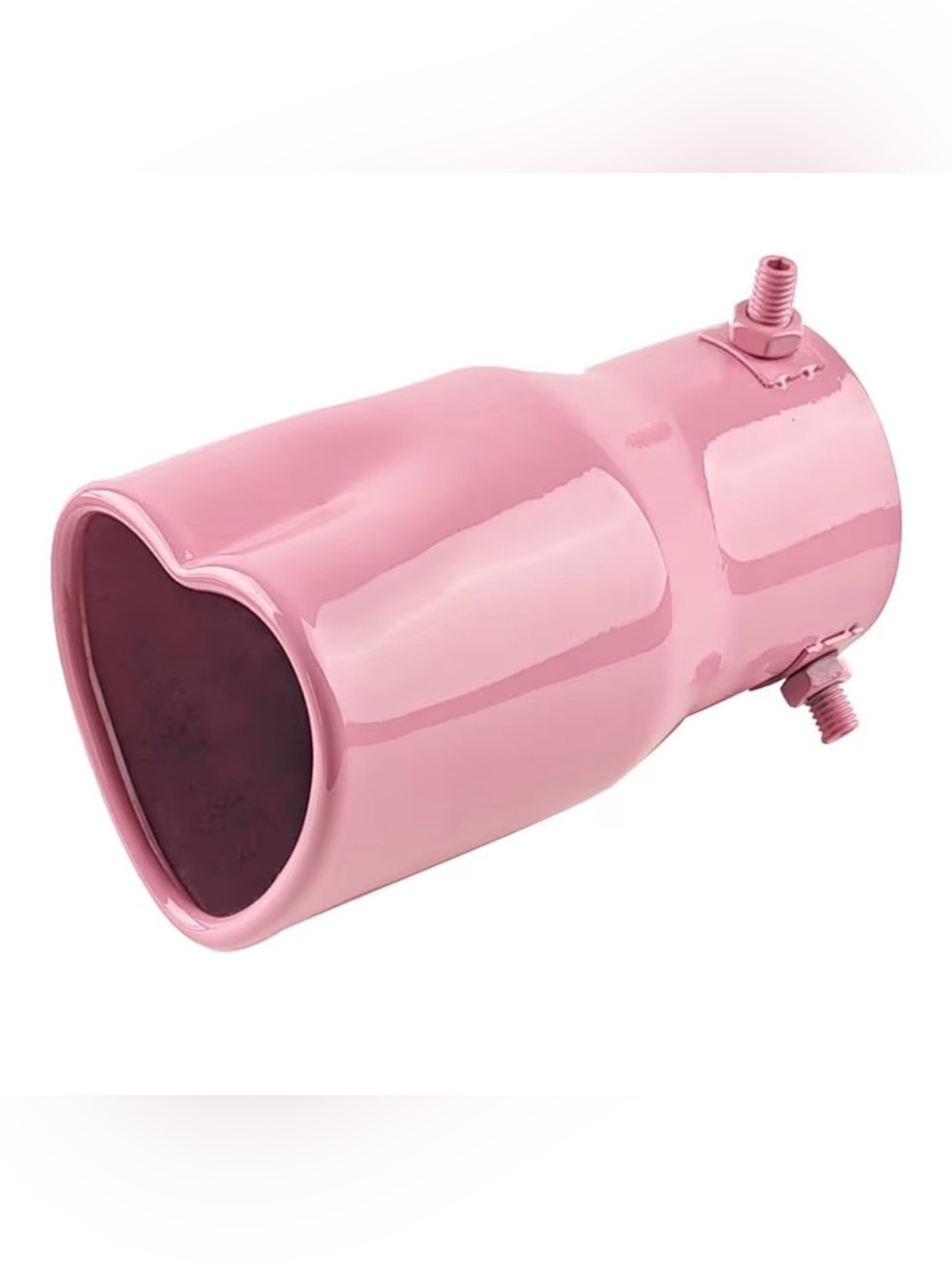 Glossy Pink Heart-Shaped Car Exhaust Tip